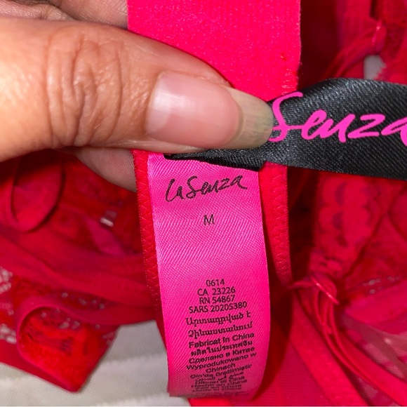 La senza negligé! Coral pink with optional crystal decoration - Picture 6 of 6